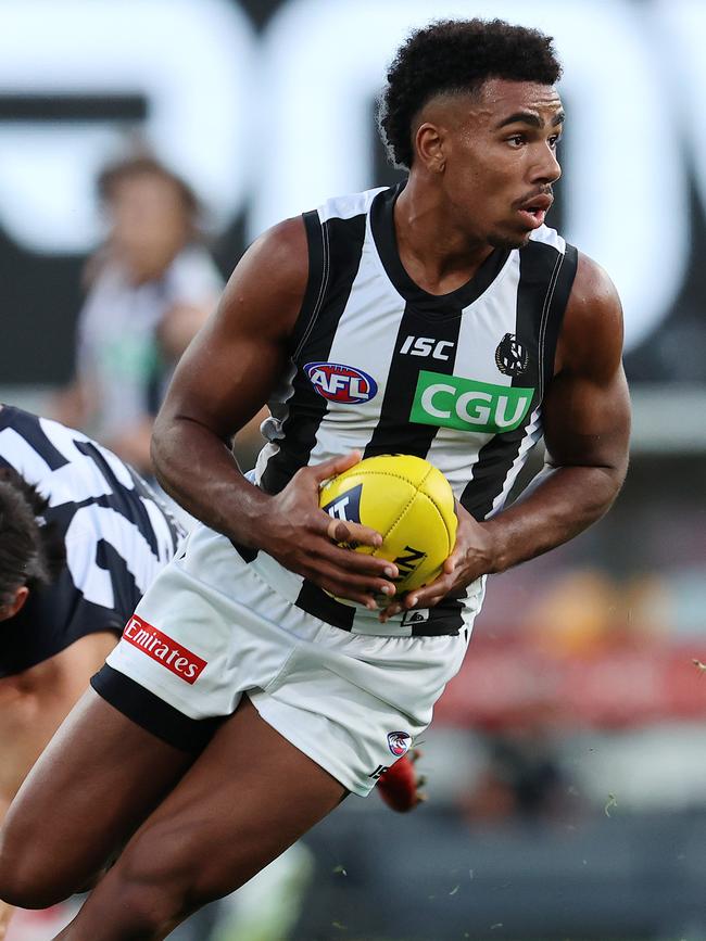 Quaynor in action against Carlton. Picture: Michael Klein