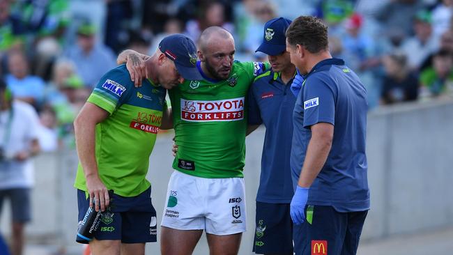 Josh Hodgson has played his last game in a Raiders jersey. Picture: NRL Photos