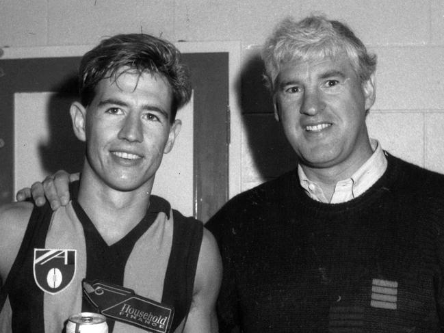 Hawthorn's Paul Hudson with his father Peter Hudson.