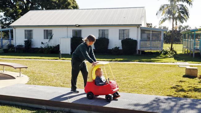 The mums get to play outdoors with their kids. Picture: Sam Ruttyn