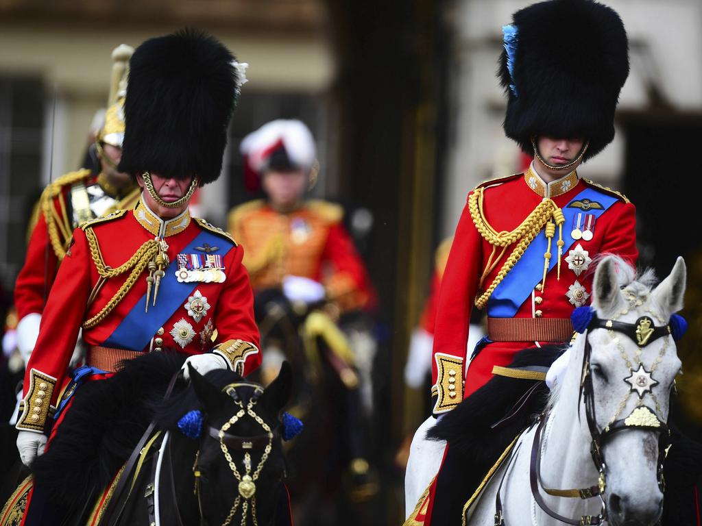 Prince Charles and Prince William attend the annual Trooping the Colour Ceremony in London. Picture: AP