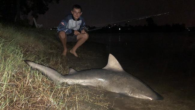 Jamie Hornsby with his catch from Lake Heron.