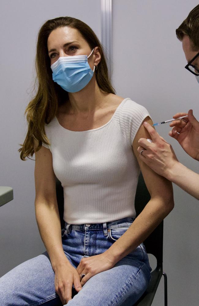 Wearing H&amp;M to receive the Covid vaccine. Picture: Instagram