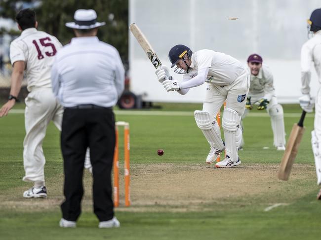 Rowan Shelton batting for South Hobart Sandy Bay. Picture: Eddie Safarik