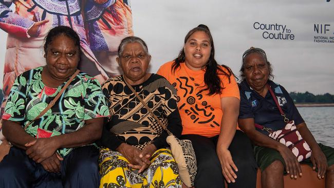 Art Designer Roseranna Larry, Kelly Dixon, Hayley Dodd and Pam Brown showcase First Nation fashion for Country to Couture Fashion Show. Picture: Pema Tamang Pakhrin