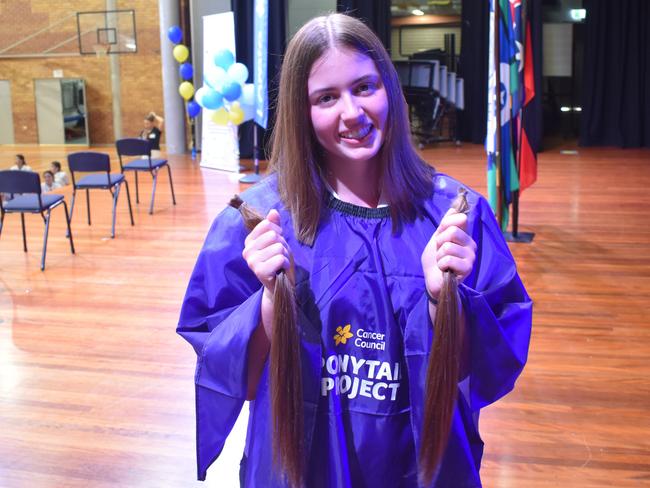Year 12 students at Loreto College 'Rocked the Chop' for the Cancer Council's Ponytail Project.