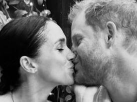 Meghan Markle has shared an intimate photo kissing Prince Harry for Valentine's Day.