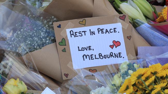 A note left at the scene of Melbourne’s city rampage. Picture: Alex Coppel.
