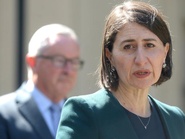 NSW Premier Gladys Berejiklian delivering a COVID-19 update at NSW Parliament House. Picture: NCA NewsWire/Jeremy Piper