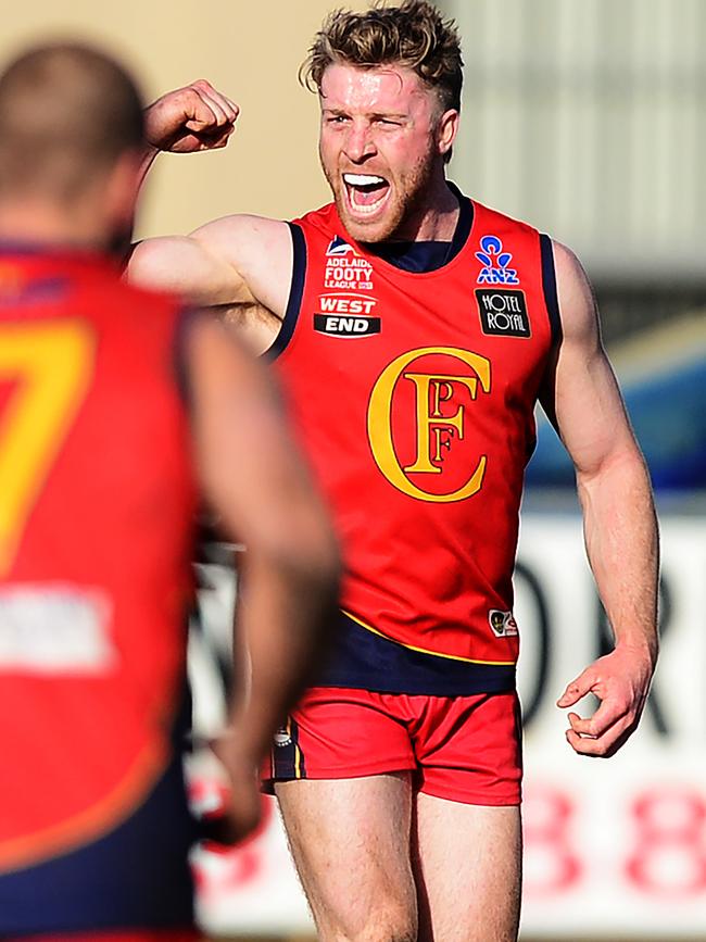 Daniel Blythe kicked five goals but it was not enough for Flinders Park on Saturday. Picture: AAP/Mark Brake