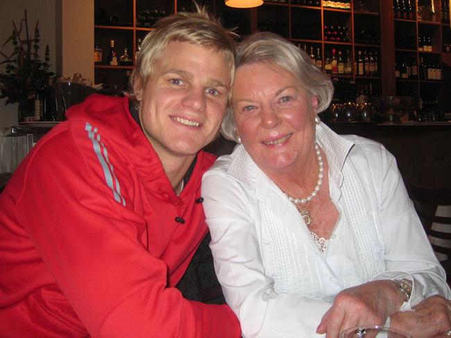 Nick Riewoldt with nanny Fay.