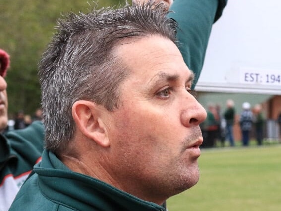 The Basin coach Justin Stanton in the Eastern Football League (EFL). Picture: Davis Harrigan