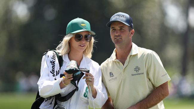 Denny McCarthy of the United States shares a moment with his wife, Samantha. Promising talent McCarthy has represented the United States in team competitions, including the Presidents Cup. He is known for his down-to-earth personality and close-knit relationship with his wife. Not much is known about Samantha’s career or personal life outside of her relationship with Denny, as she tends to stay out of the public spotlight. Picture: AFP
