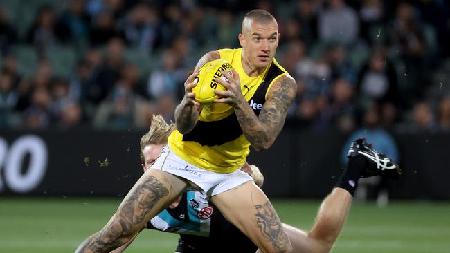 Richmond might have to topple Port Adelaide away in the final round to make the finals. Picture: James Elsby/AFL Photos via Getty Images