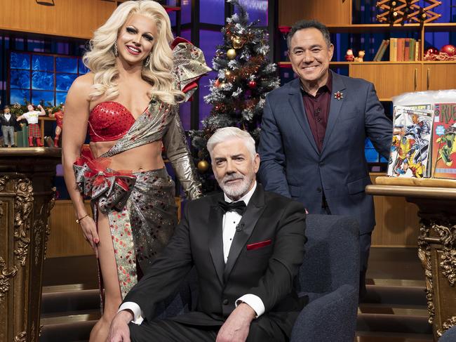 Courtney Act, Shaun Micallef and Sam Pang.