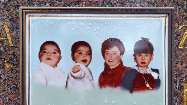 A memorial to Ljube Velevski murder victims, his wife Snezana and daughters Zaklina, Daniela and Dijana. Picture: Sam Ruttyn