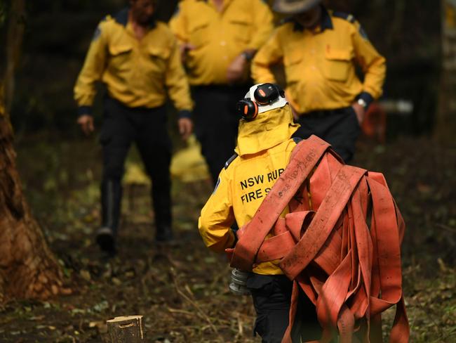 The NSW Rural Fire Service is draining the creek on both sides of Batar Creek Rd in Kendall. Picture NCA NewsWire / Trevor Veale