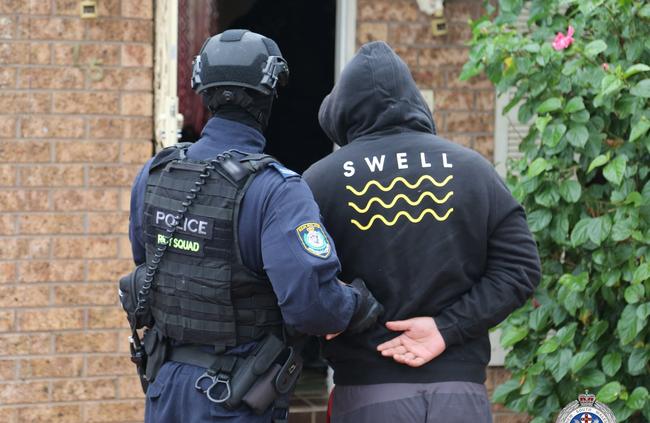 The two males were arrested at Eagle Vale yesterday morning. Picture: NSW Police