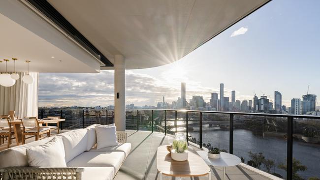 The view from the balcony of one of the penthouses for sale in The Ambrose in Milton. Image supplied by Kokoda Property.