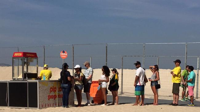 Just one of the many queues at the Rio Olympics.