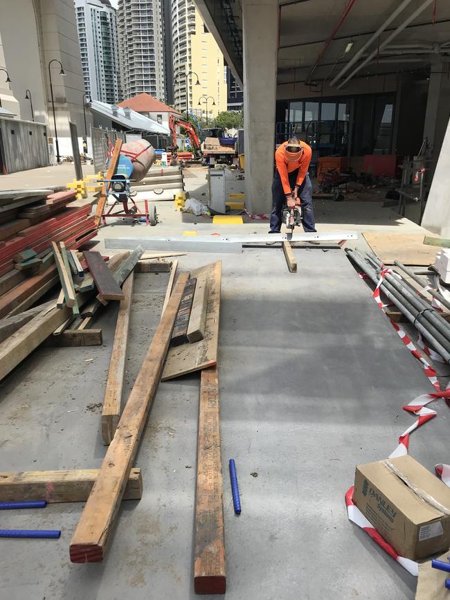 Work continues at Howard Smith Wharves. Picture: Andrea Macleod