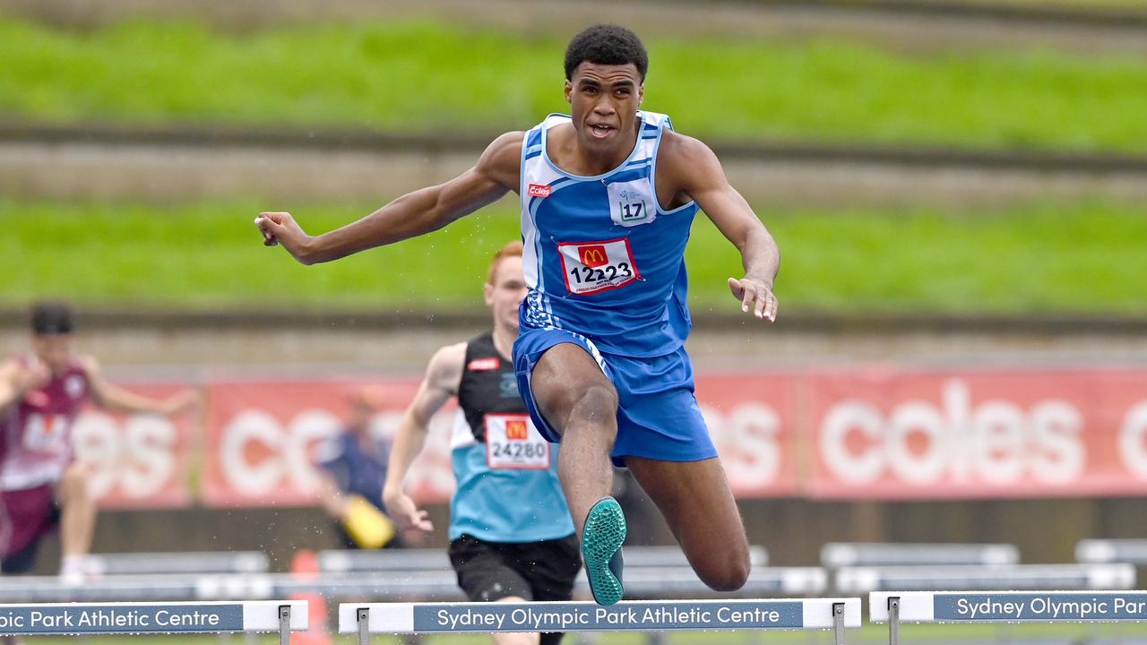 Egbu from Canterbury club in the U17 300m Hurdles (76cm).