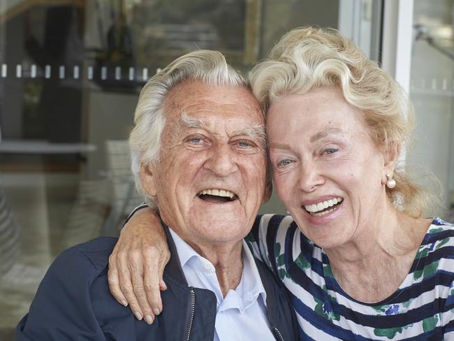 Bob Hawke and his wife Blanche d’Alpuget at their home in Northbridge. Picture: Richard Freeman