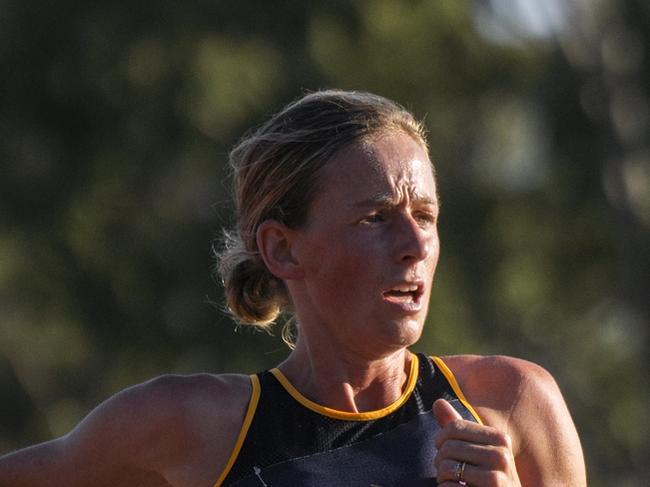 Ellie Pashley running at the Geelong 5k and 10k. Picture: Aaron Collins