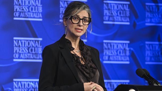 Francesca Albanese, UN Special Rapporteur for Palestinian Human Rights speaks at the National Press Club of Australia in Canberra. Picture: NCA NewsWire