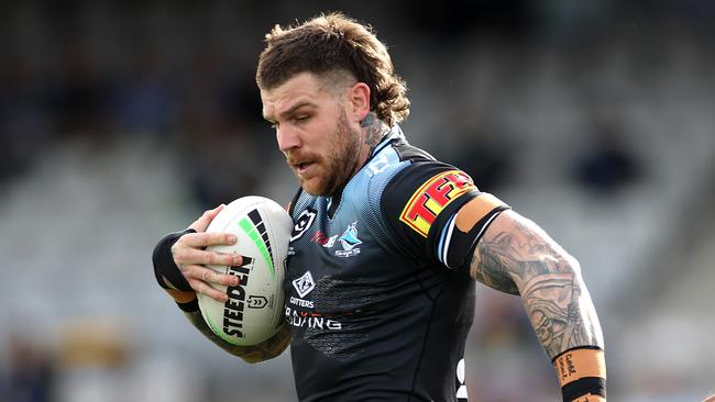 Cronulla's Josh Dugan during an NRL match at Kogarah oval. Picture. Phil Hillyard