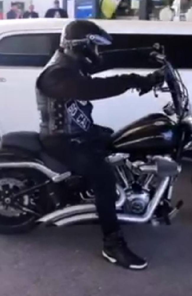 Senior Mongols bikie Shane Bowden left jail in a stretch limousine, accompanied by a bikie entourage. Picture: Instagram.