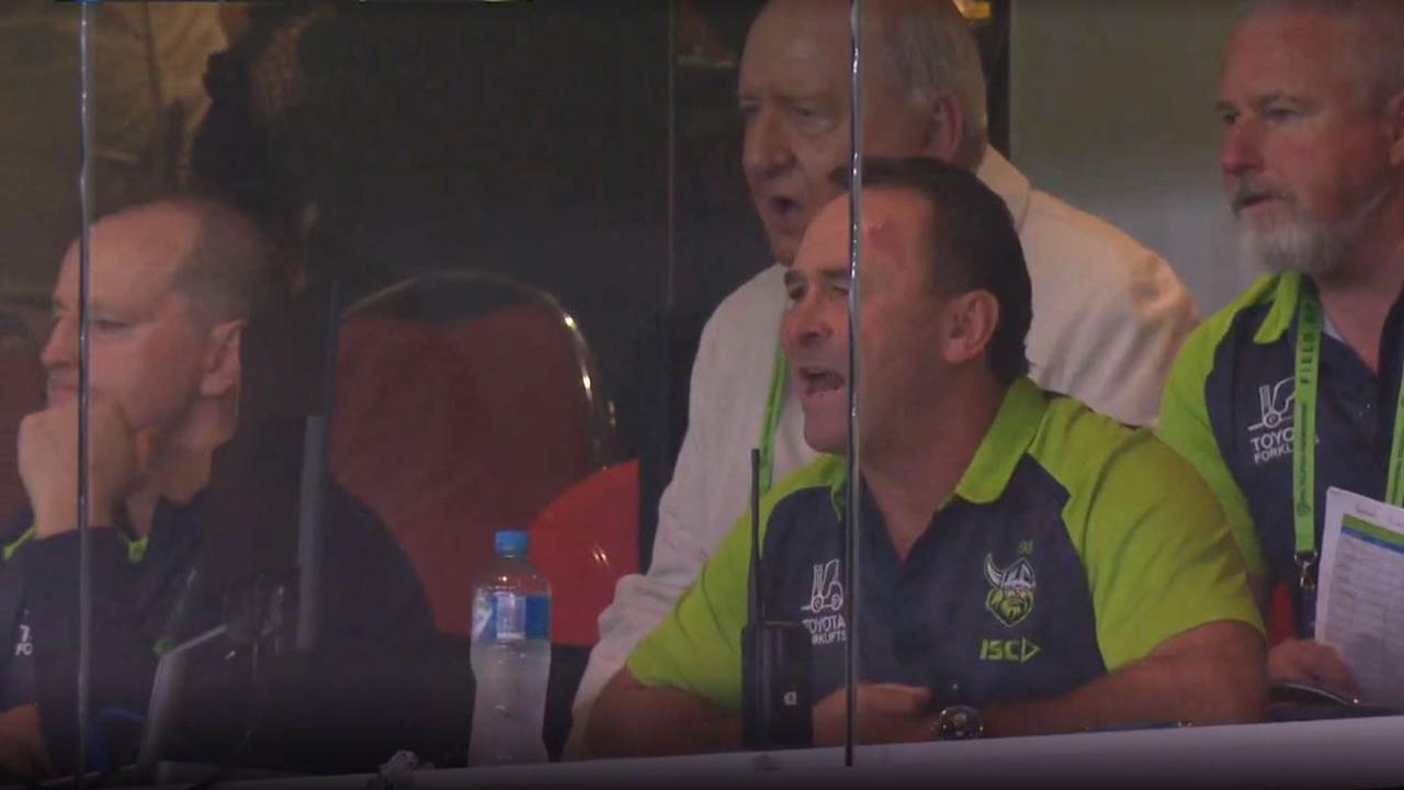 Alan Jones cheers on the Raiders. Pic: Fox Sports