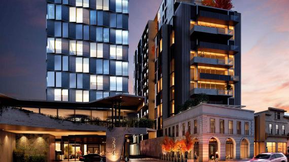 An artist’s impression of the Fragrance Group’s proposed twin tower development in Elizabeth St. Picture: SUPPLIED