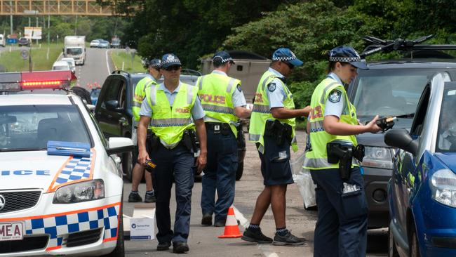 Police conduct an RBT on the Nambour Connection Road, Woombye.Photo:Warren Lynam / Sunshine Coast Daily