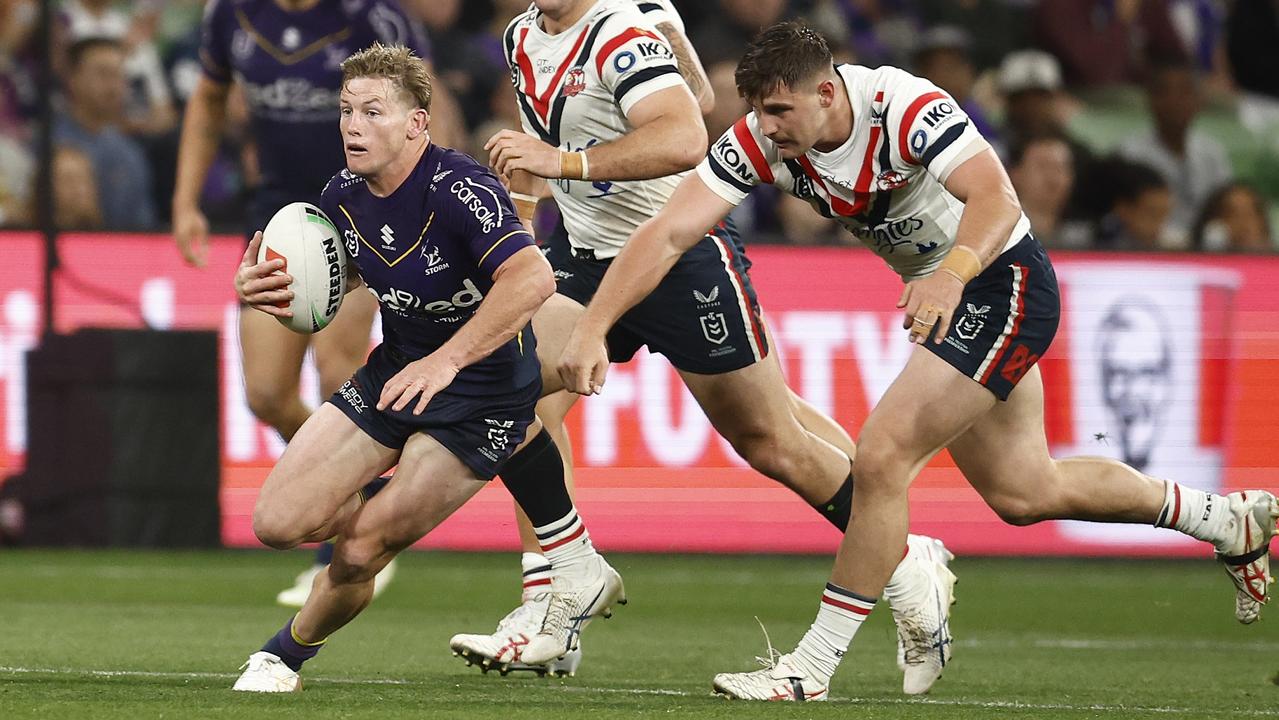 Harry Grant needs another big game for the Storm to have any hope against Penrith. Picture: Daniel Pockett/Getty Images