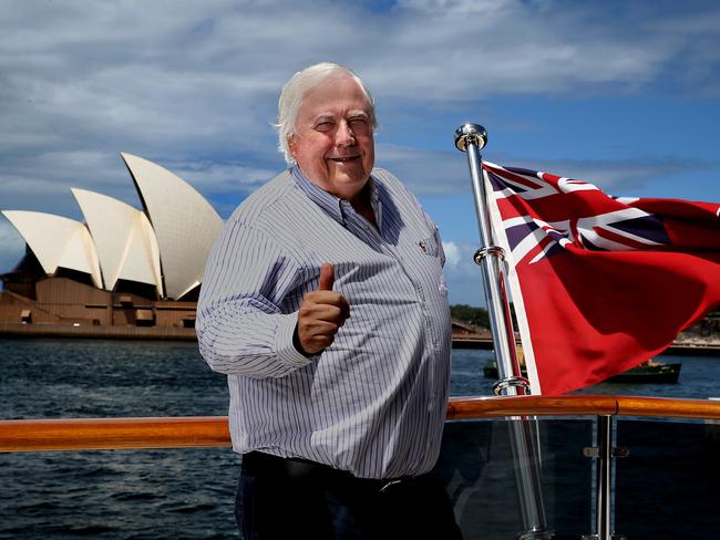 Mining Billionaire Clive Palmer, on his superyacht 'Australia' in Sydney harbour ahead of his defamation court case against WA Premier Mark McGowan.Jane Dempster/The Australian.