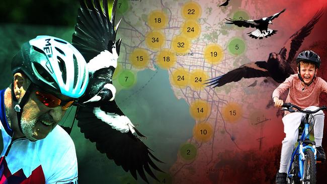 2023 Magpie swooping hotspots in Melbourne revealed