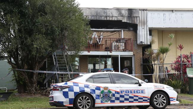 Police on scene at the brick house on Hartley St on Tuesday morning. Picture: Peter Carruthers