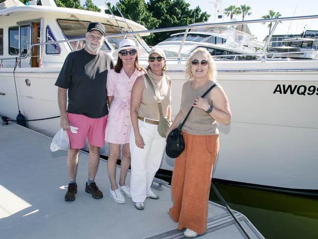 John Mattheson , Christine Avery , Louise Mattheson and Lissie Hedges at the Sanctuary Cove Boat Show. Picture: Glenn Campbell