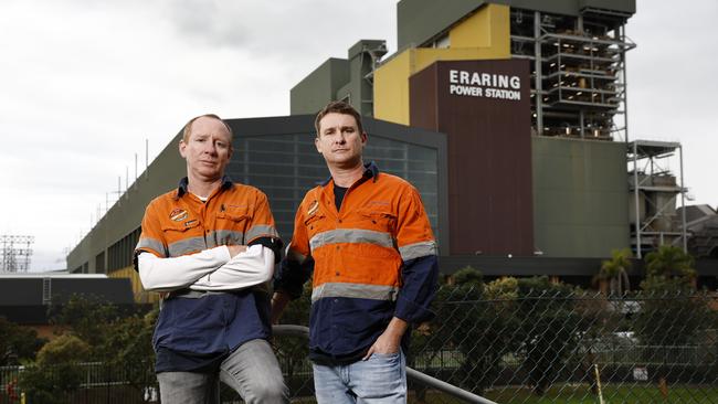 Centennial Coal employees Adam Cowen and Nathan Smith. Picture: Richard Dobson