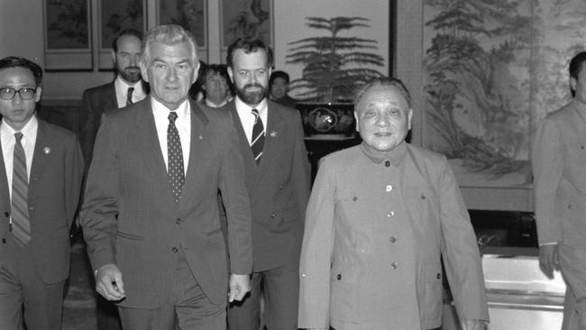 Hawke with Chinese leader Deng Xiaoping in Beijing in 1986.