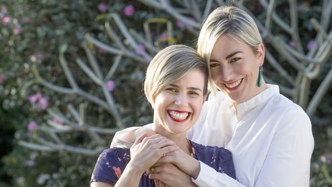 Close friends Renée Coffey and Jessica Rudd in 2018. Picture: AAP Image/Renae Droop