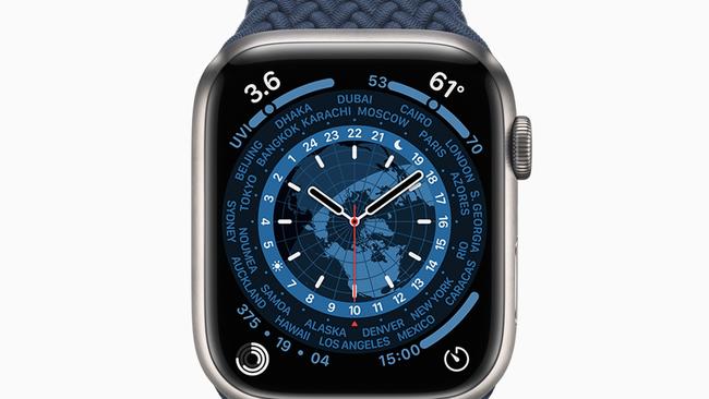 Apple’s new World Time watch face for the Apple Watch 7.