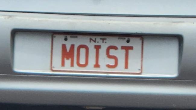 NT funny number plate, MOIST. Picture: Facebook / Annette Glazebrook