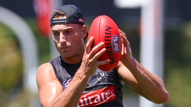 MELBOURNE, AUSTRALIA - JANUARY 11 2024Bryan Teakle during training as Collingwood returns to training for 2024.Picture: Brendan Beckett