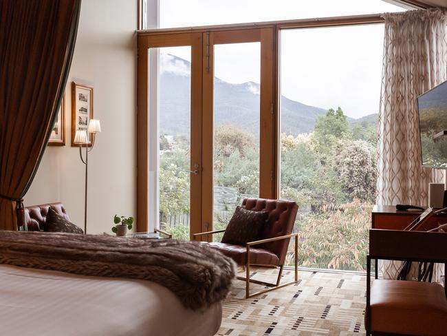 A luxury room overlooking the mountain at The Islington Hotel. Picture: Paul Yonna