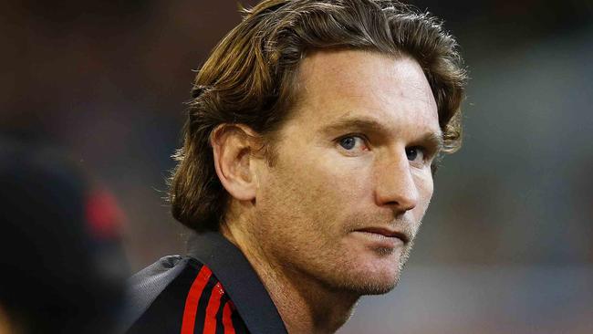 AFL Round 22: Carlton v Essendon at the MCG. Coach James Hird at 3 qtr time. Pic: MICHAEL KLEIN. MELBOURNE, AUSTRALIA - August 24, 2013.