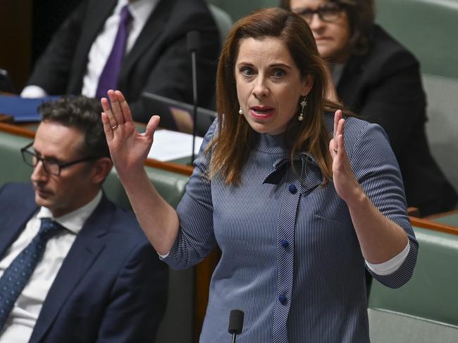 CANBERRA, AUSTRALIA, Newswire Photos. MAY 23, 2023: Aged Care Minister Anika Wells during Question Time at Parliament House in Canberra. Picture: NCA NewsWire / Martin Ollman