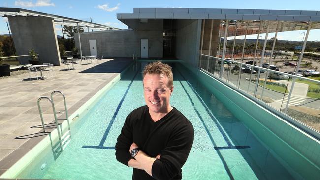 Marketing Manager Daman Foy at the rooftop pool. Picture: Glenn Hampson