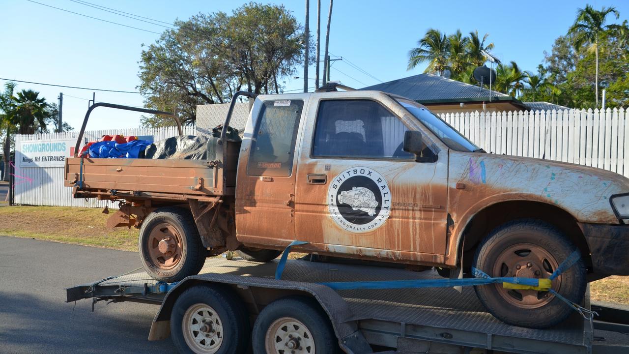 Last across the Shitbox Rally line was a 1999 Holden Rodeo, driven by father-and-son Adam and Ian Vidal, at 5.01pm, Friday October 25, Townsville.